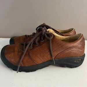 Keen Women's Presidio Oxfords Shoes Leather Comfort Casual Classic Brown US 9.5